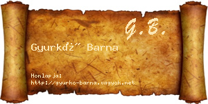 Gyurkó Barna névjegykártya