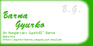 barna gyurko business card